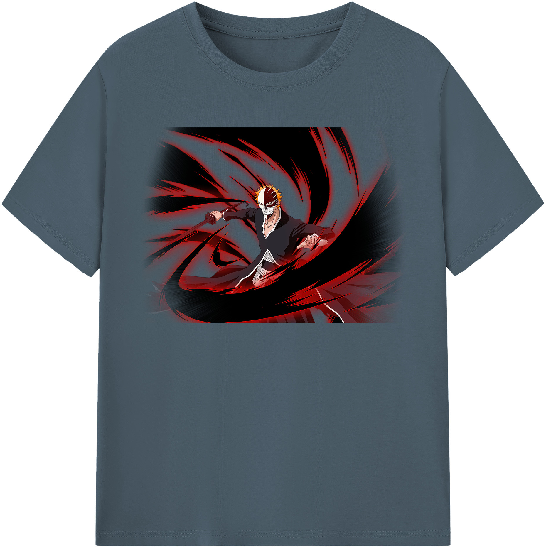 （画像用） ブリーチ 黒崎一護（くろさき いちご）BLEACH Kurosaki Ichigo 綿100％半袖Tシャツ（フロントプリント）